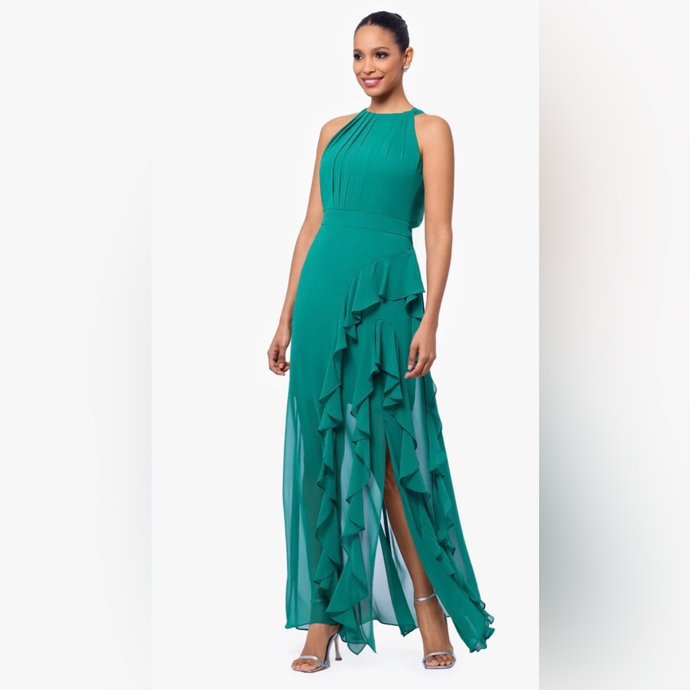 Long Chiffon Halter Neck Dress
